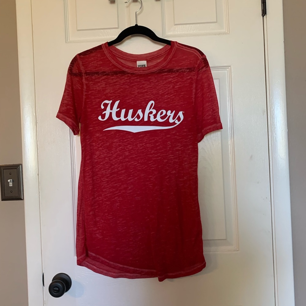 PINK Nebraska Huskers tee